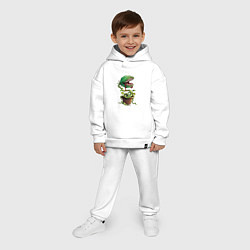 Детский костюм оверсайз Plant - Piranha, цвет: белый — фото 2