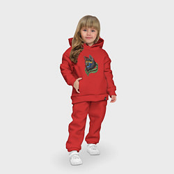 Детский костюм оверсайз Волк - душа планеты Земля, цвет: красный — фото 2