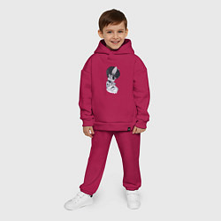Детский костюм оверсайз Фурри с кроликом, цвет: маджента — фото 2
