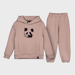 Детский костюм оверсайз Прикольный панда - клякса, цвет: пыльно-розовый