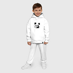 Детский костюм оверсайз Прикольный панда - клякса, цвет: белый — фото 2