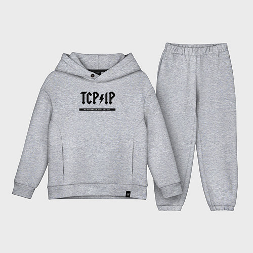 Детский костюм оверсайз TCPIP Connecting people since 1972 / Меланж – фото 1