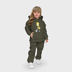Детский костюм оверсайз Барт Симпсон - крутой футбольный форвард, цвет: хаки — фото 2