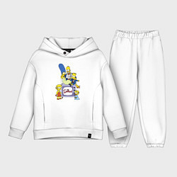 Детский костюм оверсайз Семейка Симпсонов в праздничных нарядах, цвет: белый