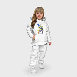 Детский костюм оверсайз Семейка Симпсонов в праздничных нарядах, цвет: белый — фото 2