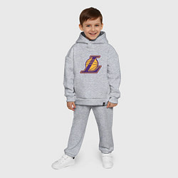 Детский костюм оверсайз Los Angeles Lakers NBA logo, цвет: меланж — фото 2