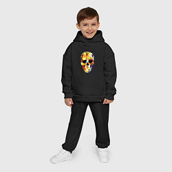 Детский костюм оверсайз Color skull - sketch, цвет: черный — фото 2
