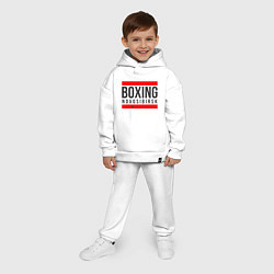 Детский костюм оверсайз Novosibirsk boxing team, цвет: белый — фото 2