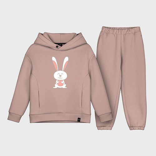 Детский костюм оверсайз Smiling Rabbit / Пыльно-розовый – фото 1