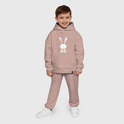 Детский костюм оверсайз Smiling Rabbit, цвет: пыльно-розовый — фото 2