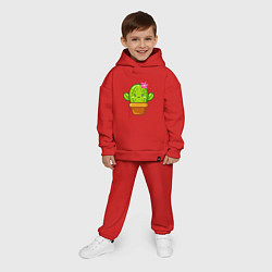 Детский костюм оверсайз Обнимашки - Кактус, цвет: красный — фото 2