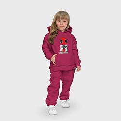 Детский костюм оверсайз Радужные друзья - Красный, цвет: маджента — фото 2