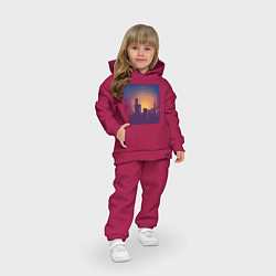 Детский костюм оверсайз Городской пейзаж, цвет: маджента — фото 2