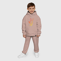 Детский костюм оверсайз Солнечный кролик, цвет: пыльно-розовый — фото 2