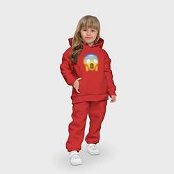 Детский костюм оверсайз Эмодзи - страх, цвет: красный — фото 2