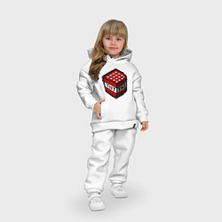 Детский костюм оверсайз TNT - Блок - Майнкрафт, цвет: белый — фото 2