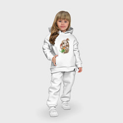 Детский костюм оверсайз Маленький кролик с морковкой, цвет: белый — фото 2