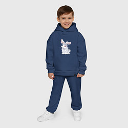 Детский костюм оверсайз Пушистый кролик, цвет: тёмно-синий — фото 2