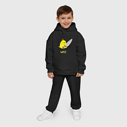 Детский костюм оверсайз Chicken with a knife, цвет: черный — фото 2