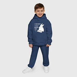 Детский костюм оверсайз Кролик программист - клацает, цвет: тёмно-синий — фото 2