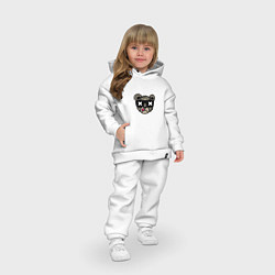 Детский костюм оверсайз Медведь в солнцезащитных очках, цвет: белый — фото 2