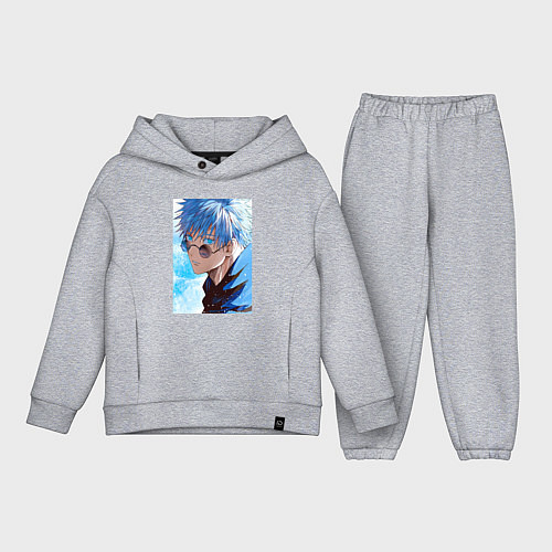 Детский костюм оверсайз Сатору Годжо в очках - Jujutsu kaisen / Меланж – фото 1