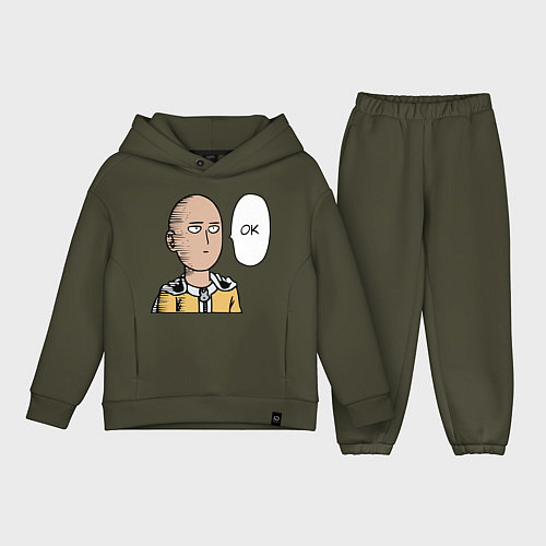 Детский костюм оверсайз Saitama - OK / Хаки – фото 1