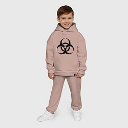 Детский костюм оверсайз Biological hazard, цвет: пыльно-розовый — фото 2