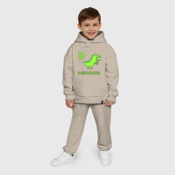 Детский костюм оверсайз Dinosaur D, цвет: миндальный — фото 2