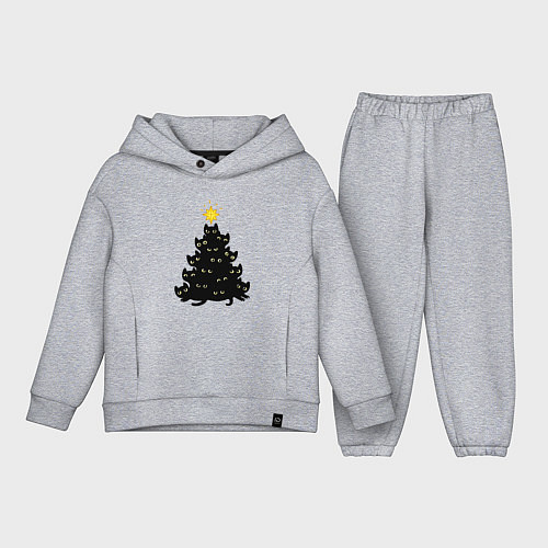 Детский костюм оверсайз Котоёлка / Меланж – фото 1