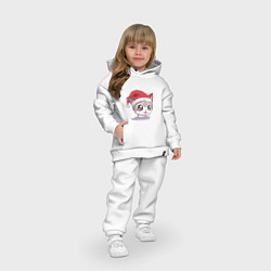Детский костюм оверсайз Новогодний Аниме-Кот, цвет: белый — фото 2