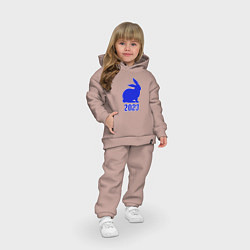 Детский костюм оверсайз 2023 силуэт кролика синий, цвет: пыльно-розовый — фото 2