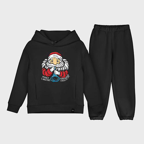 Детский костюм оверсайз Санта с дудочкой / Черный – фото 1