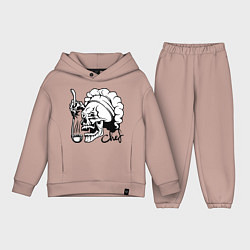 Детский костюм оверсайз Chef skull, цвет: пыльно-розовый