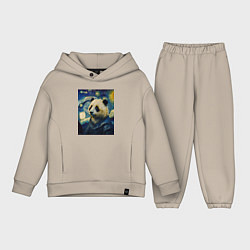 Детский костюм оверсайз Панда Ван Гога, цвет: миндальный