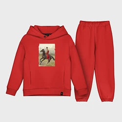 Детский костюм оверсайз Николай II на коне, цвет: красный