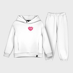 Детский костюм оверсайз Love heart you and me, цвет: белый