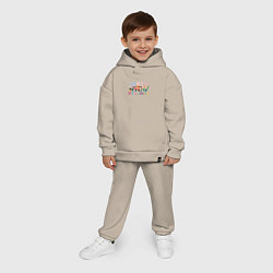 Детский костюм оверсайз Bangtan boys BTS, цвет: миндальный — фото 2