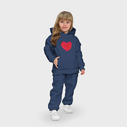 Детский костюм оверсайз Сердце из мазков краски, цвет: тёмно-синий — фото 2
