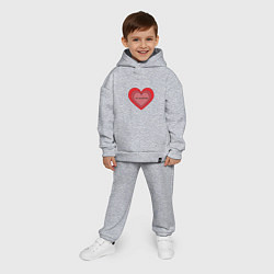 Детский костюм оверсайз Сердце my valentine, цвет: меланж — фото 2
