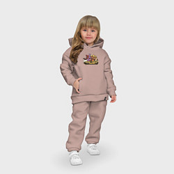 Детский костюм оверсайз Вывеска пиццерии Фредди, цвет: пыльно-розовый — фото 2
