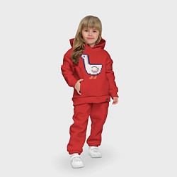 Детский костюм оверсайз Птица Чайка Пиксели, цвет: красный — фото 2