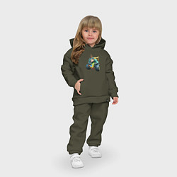 Детский костюм оверсайз Обезьяна трансфомер, цвет: хаки — фото 2