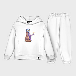 Детский костюм оверсайз Девушка в космосе, цвет: белый