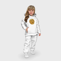 Детский костюм оверсайз Золотая монета биткойн, цвет: белый — фото 2