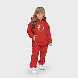 Детский костюм оверсайз Россыпь минералов, цвет: красный — фото 2