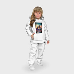 Детский костюм оверсайз Москва - Кремль, цвет: белый — фото 2