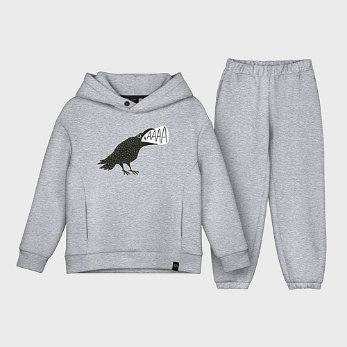 Детский костюм оверсайз Кричащая ворона / Меланж – фото 1