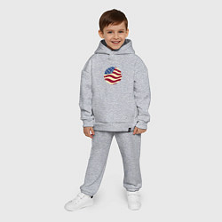 Детский костюм оверсайз Flag USA, цвет: меланж — фото 2