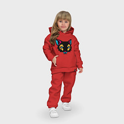 Детский костюм оверсайз Яркий абстрактный кот, цвет: красный — фото 2